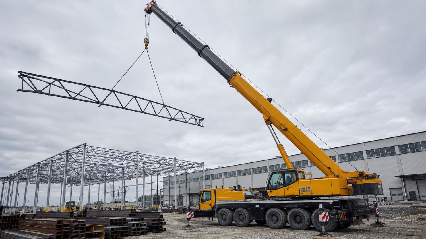 Автокран 50 тонн XCMG с выдвинутой стрелой 40 метров